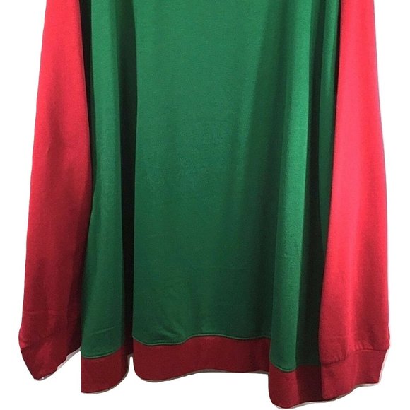 Surfing Santa Christmas Sweatshirt Green Red 4XB - Picture 8 of 8